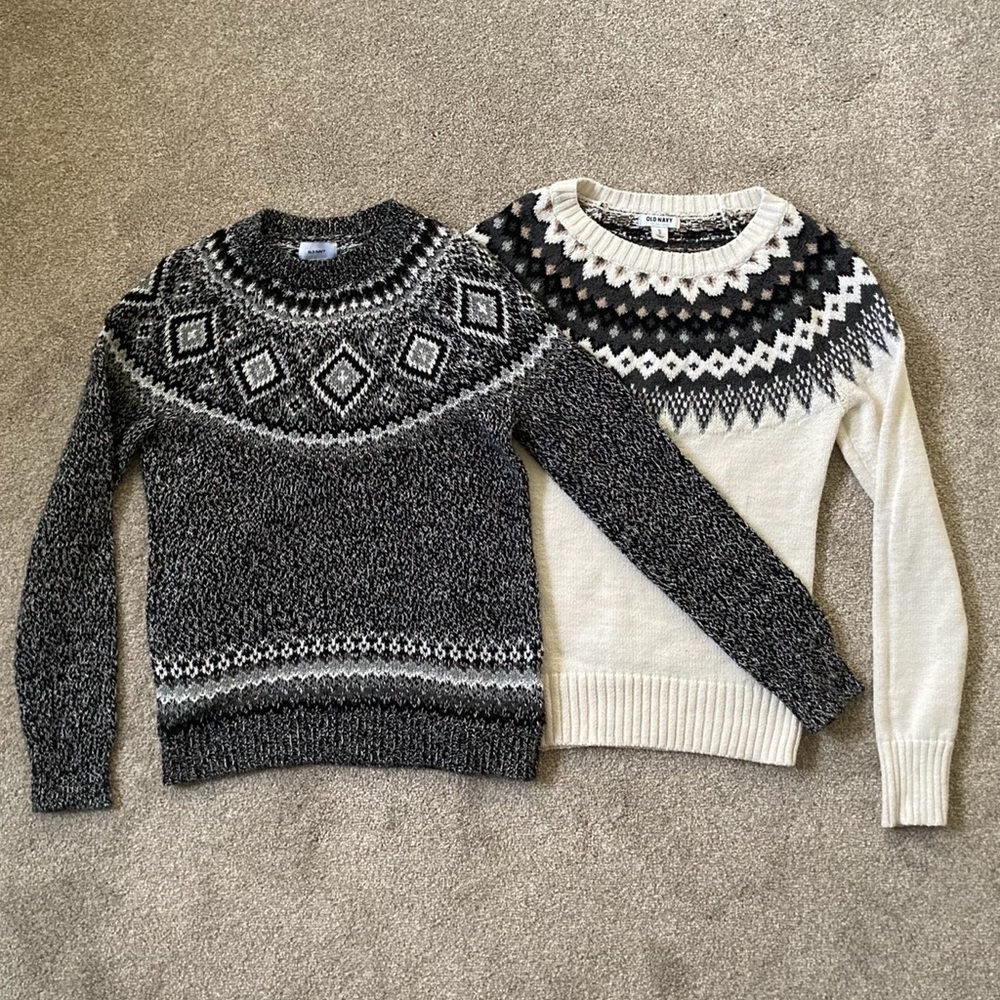 Lot of 2 Cozy Fair Isle Sweaters